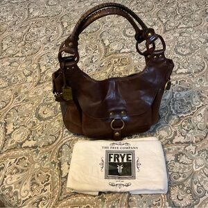 Vintage Frye Cordovan Rustic Leather with Brass Hardware Bag RARE